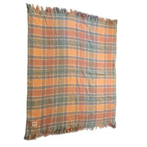 Vtg! FARIBO BLANKETS/FARIBAULT WOOLEN MILL CO. Plaid Wool THROW Sz-52" x 42"-USA
